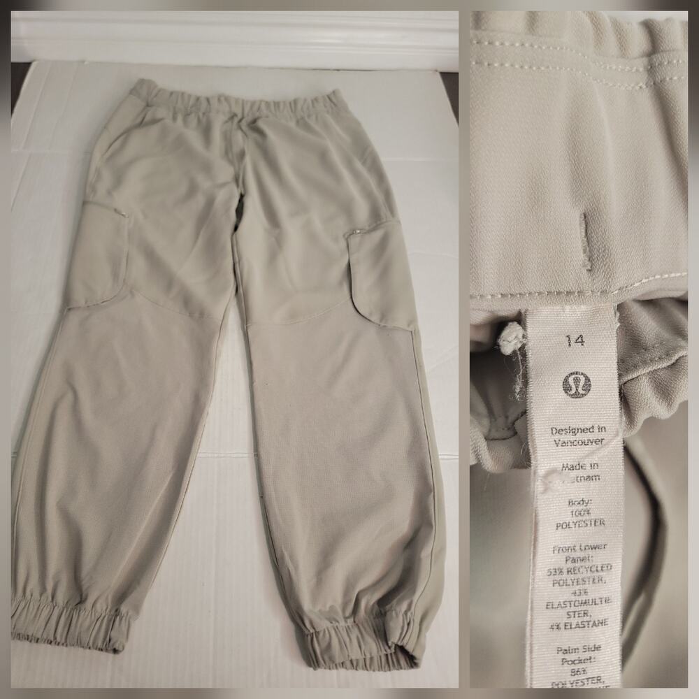 Lululemon Pants Women 14 Relaxed Cargo Jogger Athleisure Ripstop Gym lw5ea2s